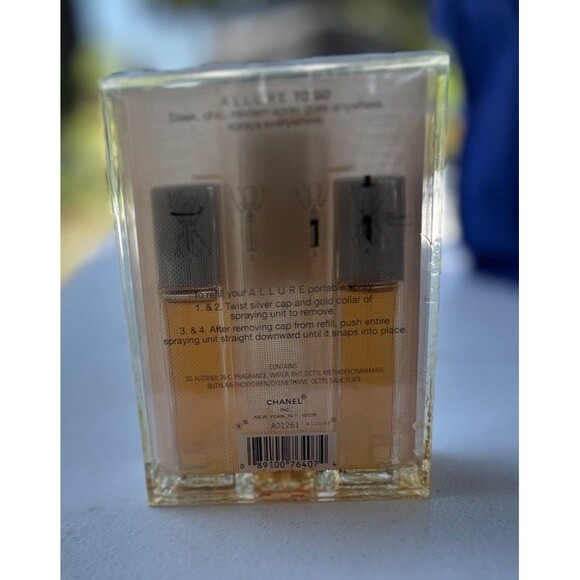 Chanel Allure Eau De Toilette 0.5 Fl Oz 15ml ×2 Travel Set With case - Picture 2 of 8